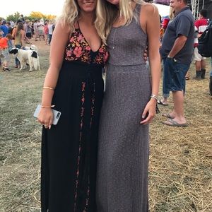 FREE PEOPLE beach gray knit set